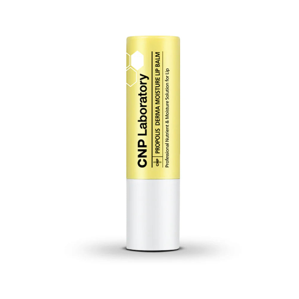 CNP Laboratory Propolis Energy Derma Moisture Lip Balm – Korean lip treatment with Propolis Extract and Madecassoside available at Atelier De Glow UAE.
