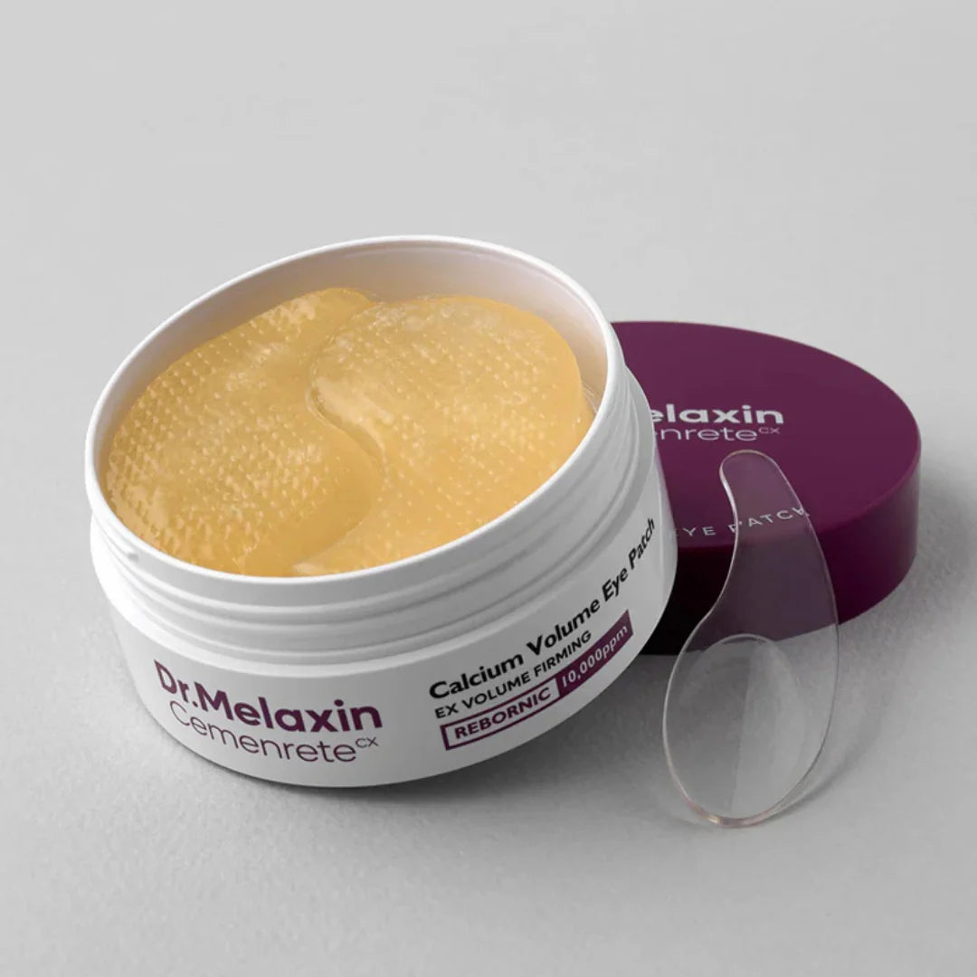 Large-sized Dr.Melaxin Cemenrete Eye Patch hydrogel – High-adhesion, cooling Korean eye mask for deep calcium absorption at Atelier De Glow UAE.