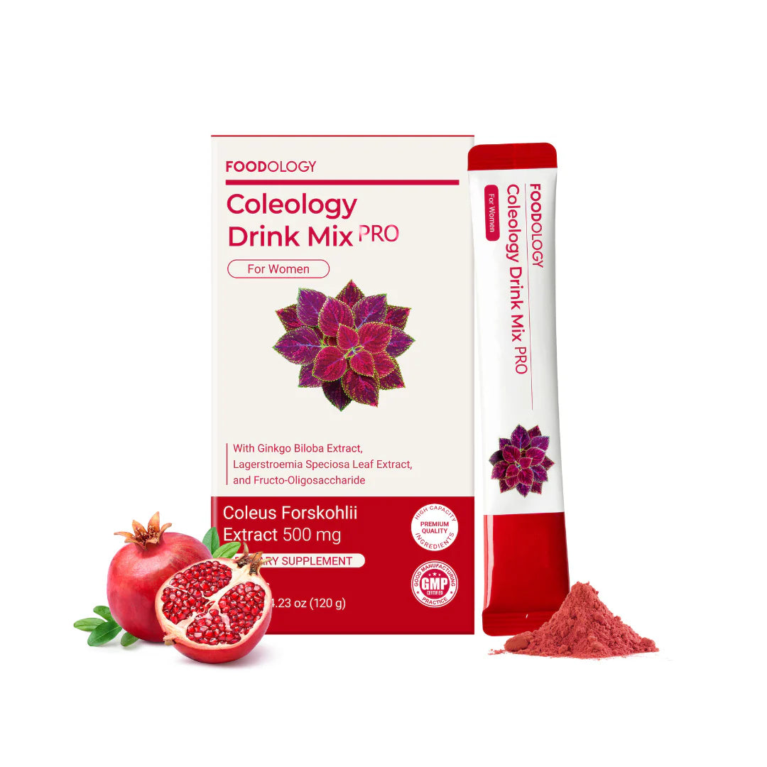 FOODOLOGY Coleology Tea PRO – Premium Korean metabolic tea with Coleus Forskohlii and Hibiscus for weight management available at Atelier De Glow UAE.
