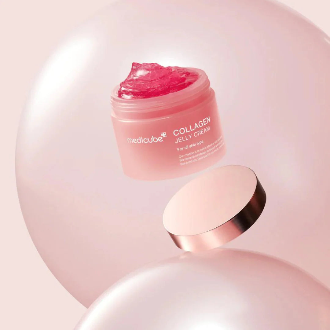 Medicube Jelly Cream for sunken facial contours, dehydration line shadows, loose sagging jawlines, and lackluster sallow skin tones – Volume booster from Atelier De Glow UAE.