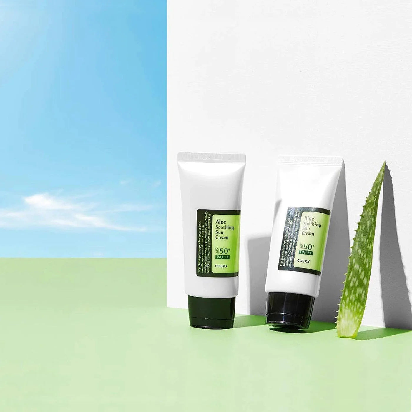 COSRX Aloe Sunscreen for treating heat-redness and preventing sun damage in the Dubai sun – Soothing Korean SPF with fast UAE delivery.