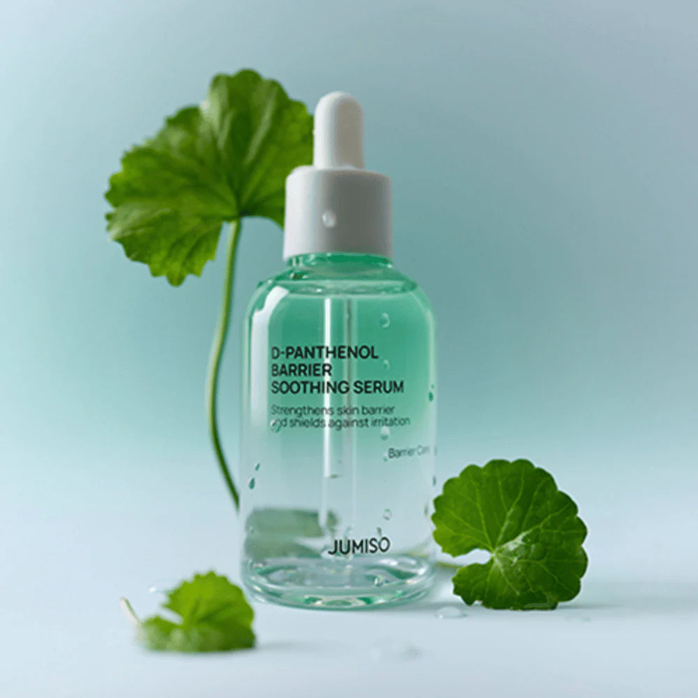 Jumiso D-Panthenol Serum for angry red rosacea flare-ups, stinging skin irritation from active retinols, dehydrated flaking cheeks, and broken lipid boundaries – Booster from Atelier De Glow UAE.