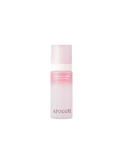 Arocell Super Collagen Ampoule Mist – 30ml portable clinical anti-aging face mist with Low-Molecular Weight Collagen, Peptides, and Ceramides available at Atelier De Glow UAE.