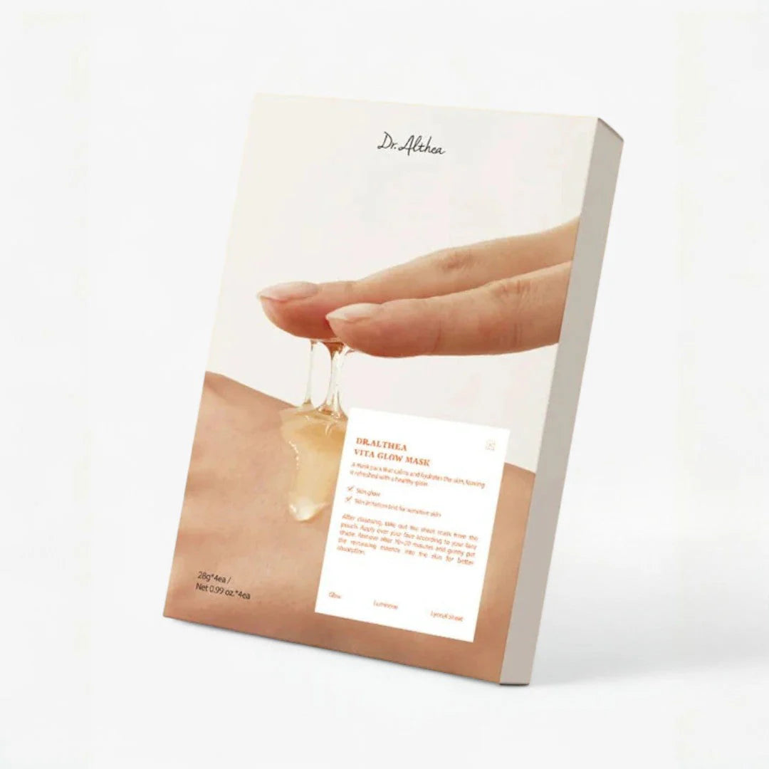 Cream-essence drenched sheet mask from Dr. Althea – Cooling K-beauty mask with Panthenol and Centella for deep hydration at Atelier De Glow UAE.