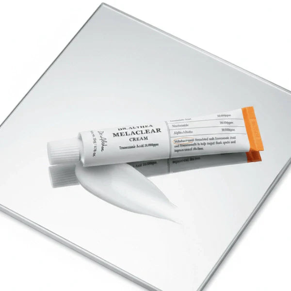 Rich, concentrated texture of Dr. Althea Melaclear – Precision applicator Korean cream for fading stubborn skin discoloration at Atelier De Glow UAE.