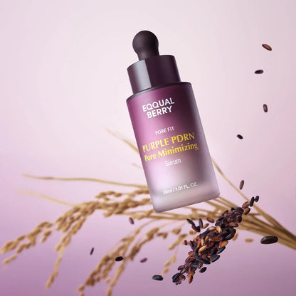 Vibrant purple-toned EQQUALBERRY PDRN Serum – Fast-absorbing, lightweight clinical serum for achieving a poreless skin finish at Atelier De Glow UAE.