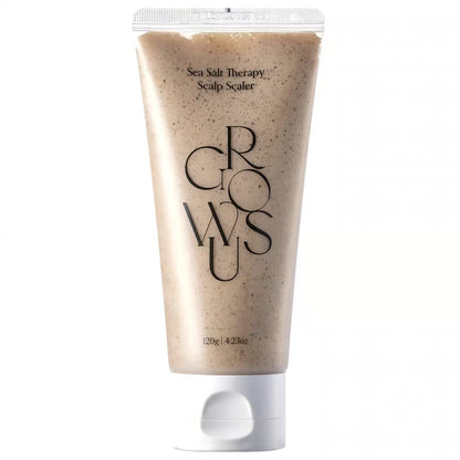 GROWUS Sea Salt Therapy Scalp Scaler – 120g Korean scalp scrub featuring Sea Salt and Himalayan Pink Salt for deep exfoliation available at Atelier De Glow UAE.