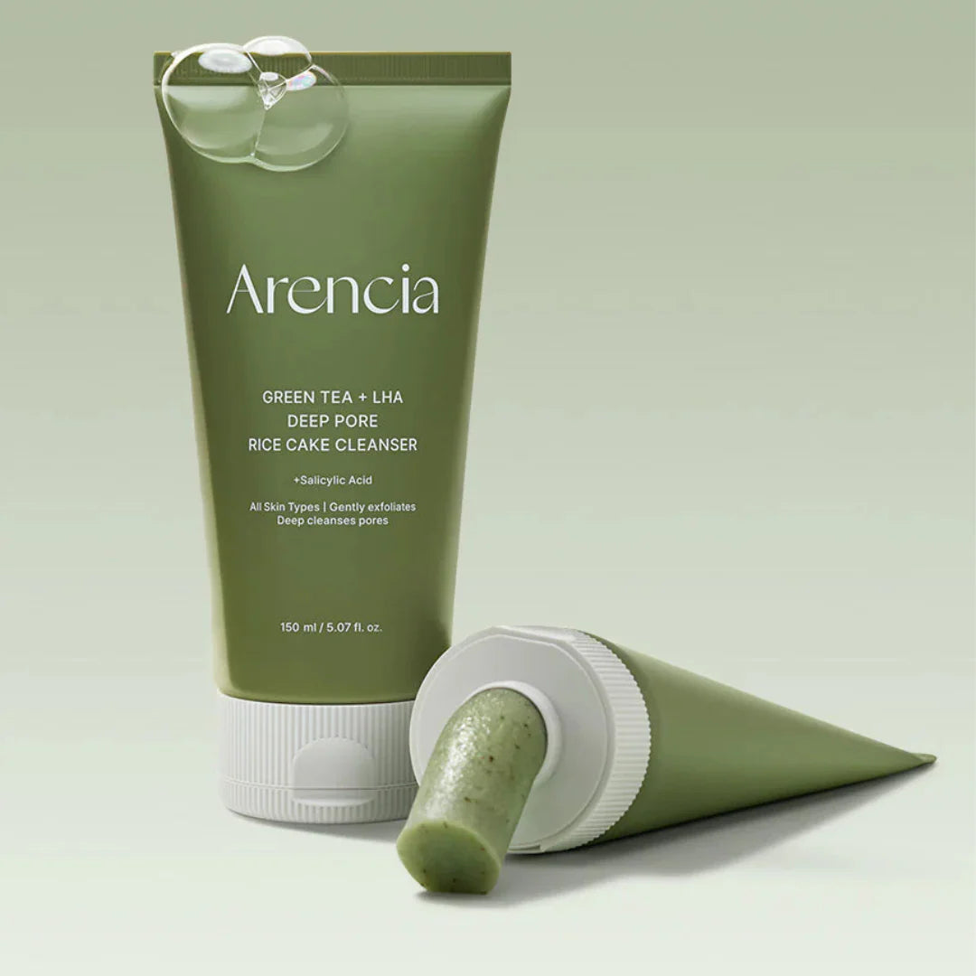Arencia Rice Cake Cleanser for blackhead removal and humidity-induced oiliness in Dubai – Gentle Korean pore-clearing facial wash with fast UAE delivery.