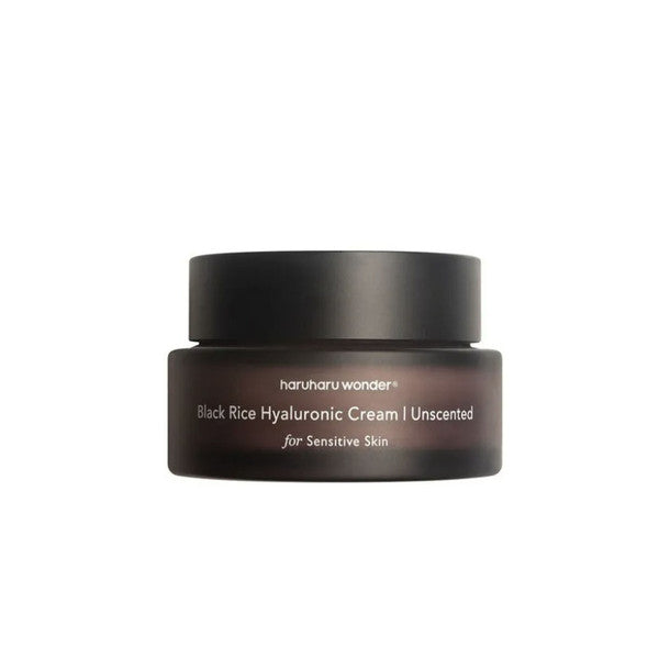 Haruharu Wonder Black Rice Hyaluronic Cream Unscented – 50ml fragrance-free Korean moisturizer with fermented Black Rice and Safflower Oil available at Atelier De Glow UAE.