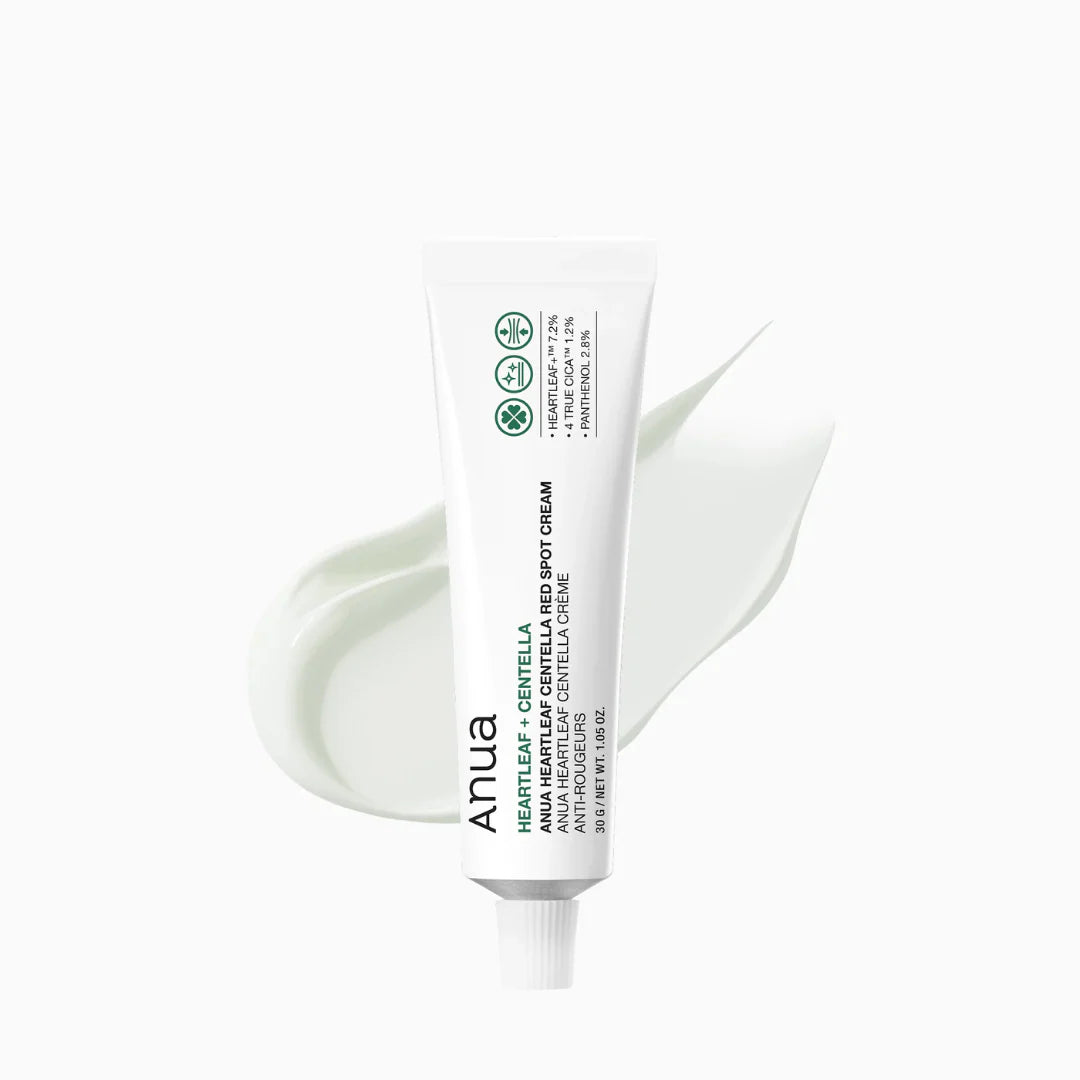 Anua Heartleaf Centella Red Spot Cream – 30g targeted blemish cream with Quercetinol and Centella Asiatica available at Atelier De Glow UAE.