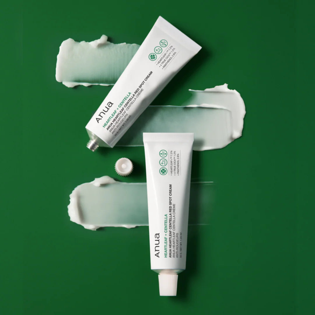 Smooth, protective texture of Anua Red Spot Cream – Non-drying blemish treatment that seals and heals active spots at Atelier De Glow UAE.