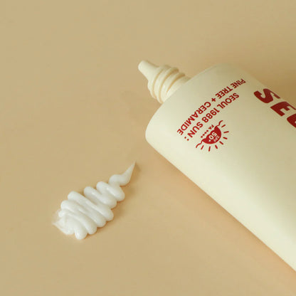 KSECRET Ceramide Sunscreen – Professional-grade "Moisture-Locking Atmospheric Veil" for maintaining a supple, fully shielded, and high-definition "Glass Skin" base, shop at Atelier De Glow UAE.