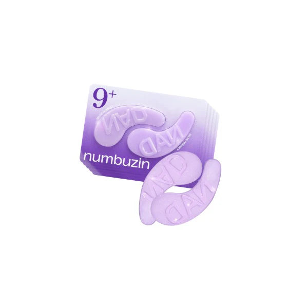 numbuzin No.9 NAD+ Collagen Under Eye Patches – 5 pair pack of Korean hydrogel eye masks with NAD+ and Low-Molecular Collagen available at Atelier De Glow UAE.