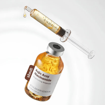 SUNGBOON EDITOR brightening serum formulated with kojic acid and niacinamide to fade hyperpigmentation, reduce dark spots, and even out skin tone from Atelier De Glow UAE.