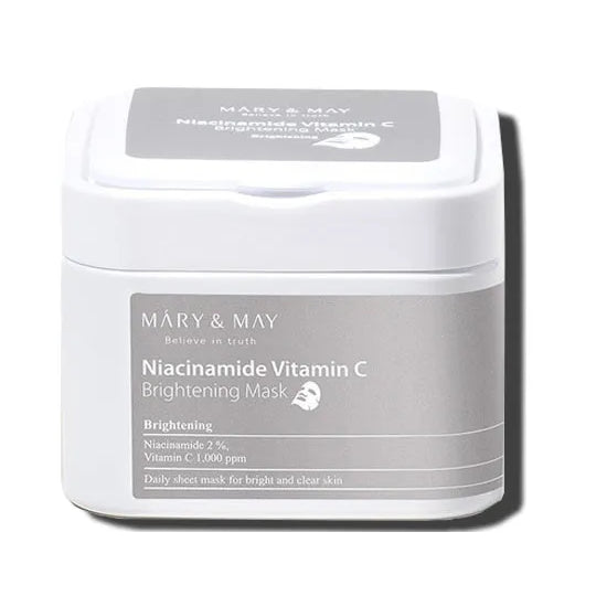 Skincare essential: Mary&amp;May Niacinamide and Vitamin C mask for glowing skin.