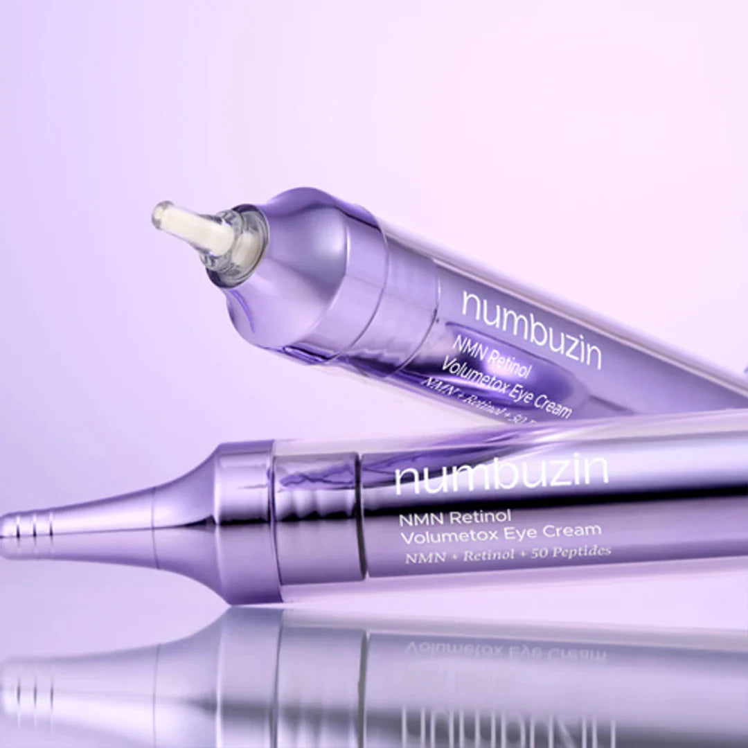 Numbuzin eye cream for deep wrinkles, crow’s feet, and hollow under-eyes – Volumizing "NAD+" cellular repair serum from Atelier De Glow UAE.