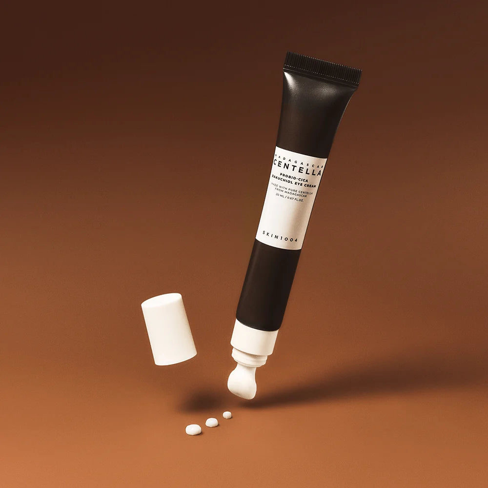 Rich, nourishing, and fast-absorbing eye cream texture by SKIN1004 that provides intense moisture and a firmer under-eye appearance for a youthful look at Atelier De Glow UAE.