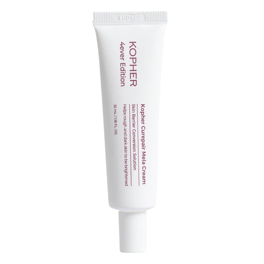 Kopher Curepair Mela Cream – 35ml clinical-strength melasma treatment and pigment-fading corrective cream available at Atelier De Glow UAE.
