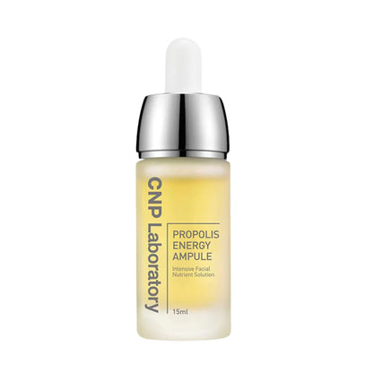 CNP Laboratory Propolis Energy Active Ampoule – 35ml Korean serum with concentrated Bee Propolis and Hyaluronic Acid available at Atelier De Glow UAE.