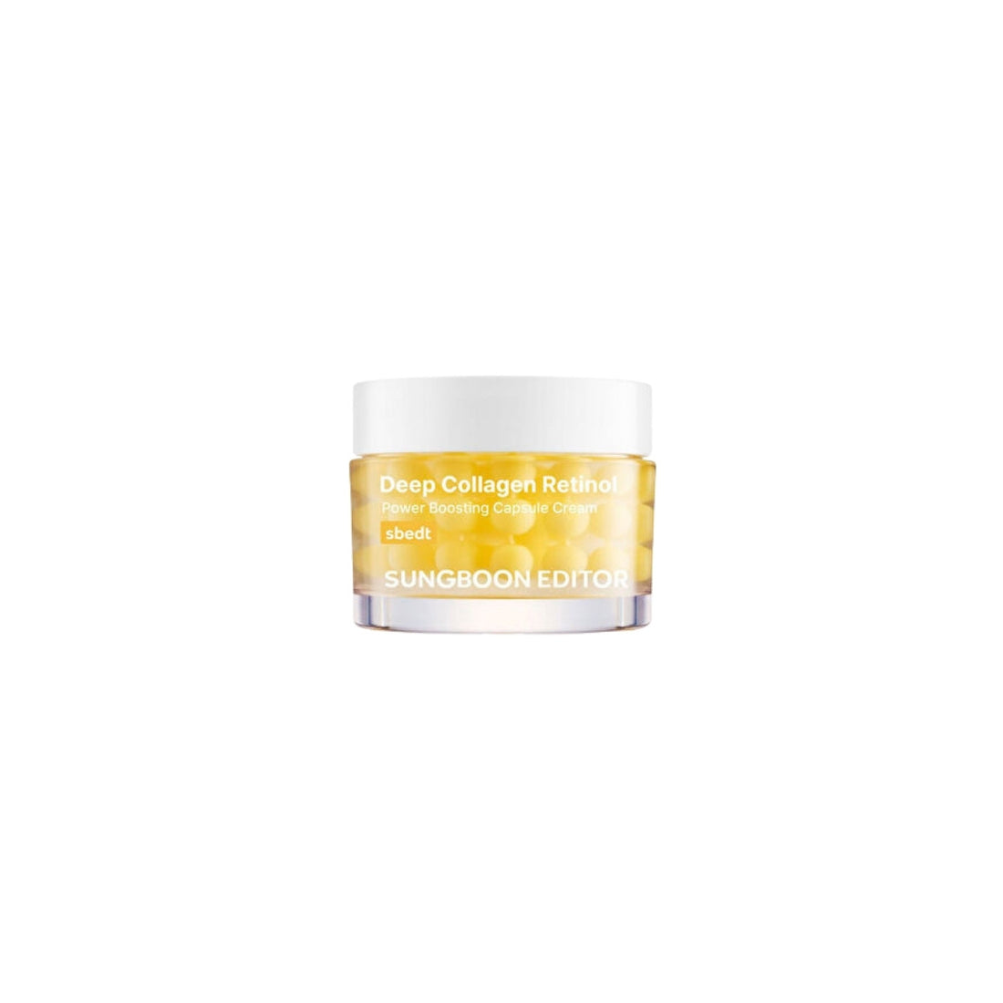 SUNGBOON EDITOR Deep Collagen Retinol Power Boosting Capsule Cream 50ml – anti-aging moisturizer infused with low-molecular collagen and retinol for firm skin at Atelier De Glow UAE.