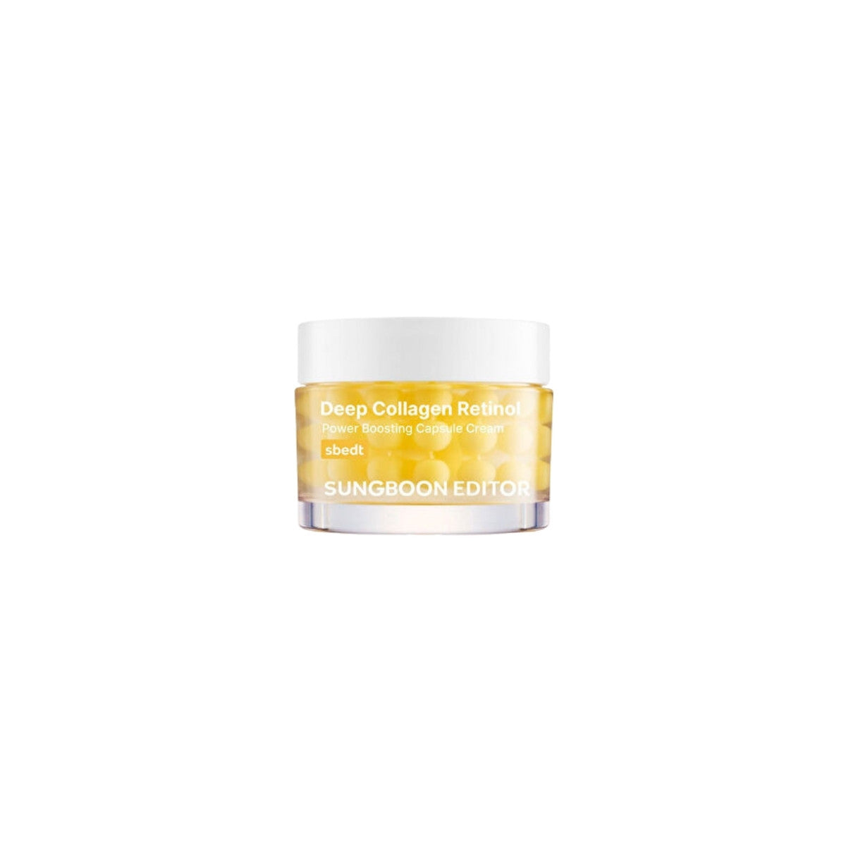 SUNGBOON EDITOR Deep Collagen Retinol Power Boosting Capsule Cream 50ml – anti-aging moisturizer infused with low-molecular collagen and retinol for firm skin at Atelier De Glow UAE.