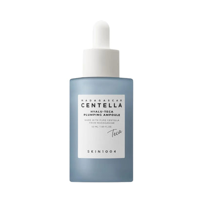 SKIN1004 Madagascar Centella Hyalu-Cica Plumping Ampoule 50ml – premium soothing serum formulated with Centella Asiatica and hyaluronic acid for deep hydration available at Atelier De Glow UAE.