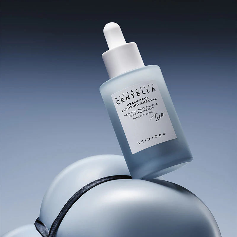 Lightweight, fast-absorbing, and non-sticky ampoule texture of SKIN1004 Madagascar Centella Plumping serum that leaves the skin feeling dewy and supple at Atelier De Glow UK.