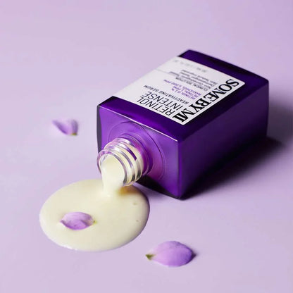 Creamy purple SOME BY MI Retinol Intense Serum texture – Low-irritation Korean Retinol for sensitive skin and beginners at Atelier De Glow UAE.