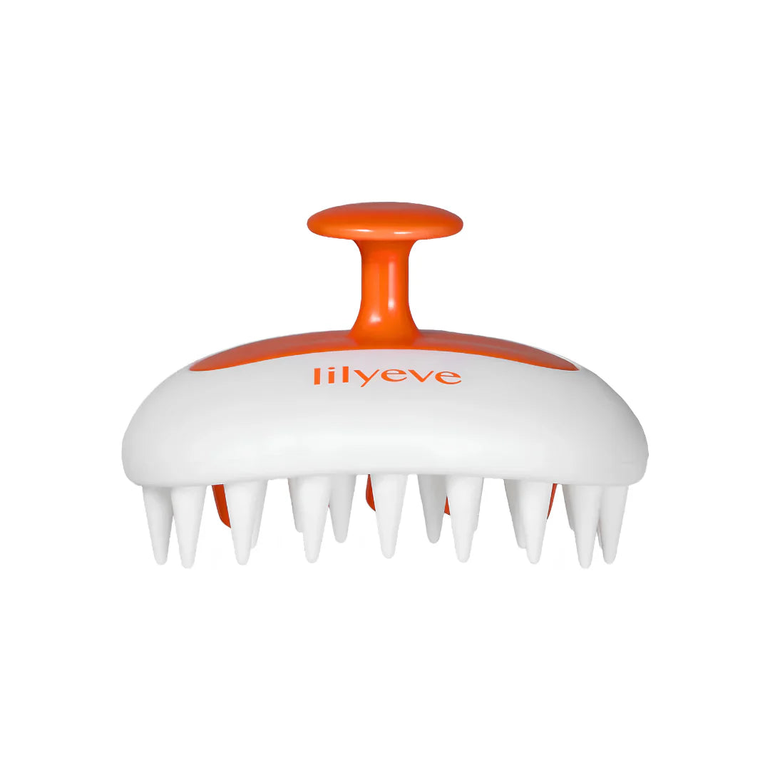 lilyeve SCALP:TURN Dual Gua Sha &amp; Shampoo Brush – 2-in-1 silicone scalp massager and detachable gua sha tool for deep cleaning and tension relief available at Atelier De Glow UAE.