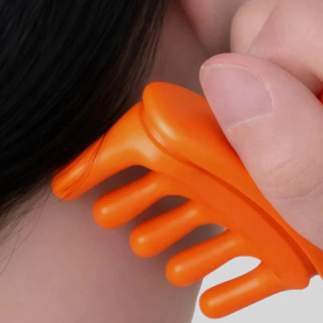 lilyeve SCALP:TURN Dual Gua Sha &amp; Shampoo Brush – K-Beauty "Scalp Detox &amp; De-stress Tool" for a refreshed, healthy scalp and revitalized hair routine, shop at Atelier De Glow UAE.