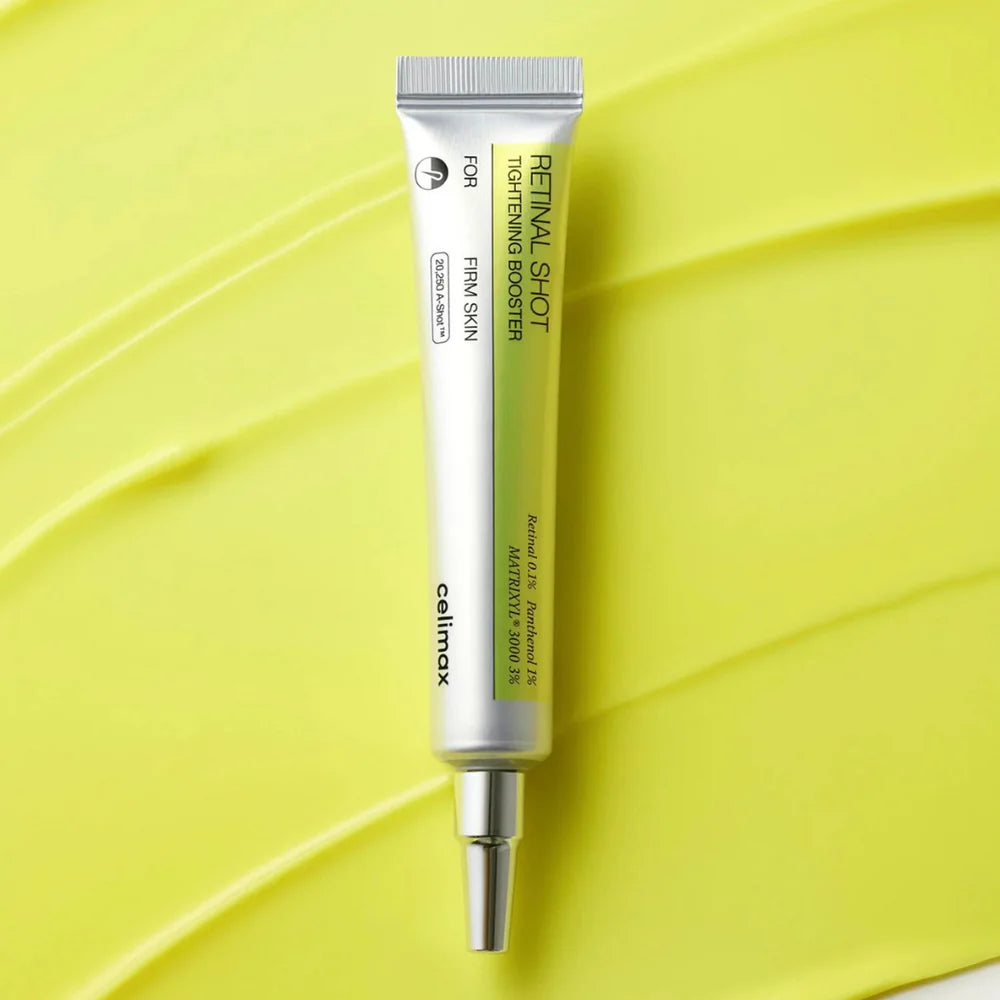 celimax Retinal Booster for treating sun-induced loss of elasticity and sagging pores in Dubai – High-potency nighttime serum with fast UAE delivery.