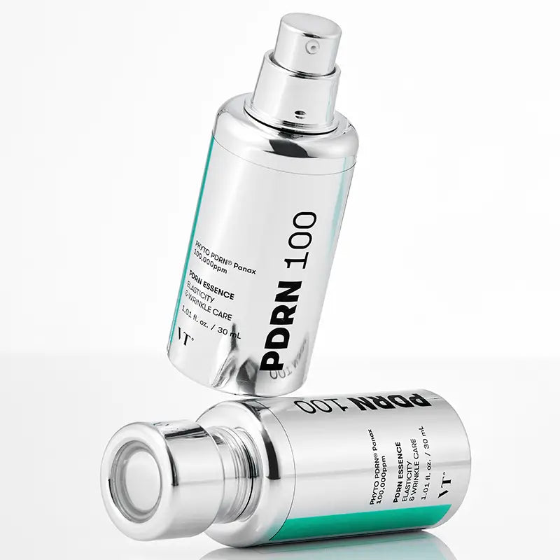 VT PDRN Essence 100 for targeting fine lines, loss of elasticity, and uneven skin texture to reveal a firmer, smoother, and healthier complexion from Atelier De Glow UAE.