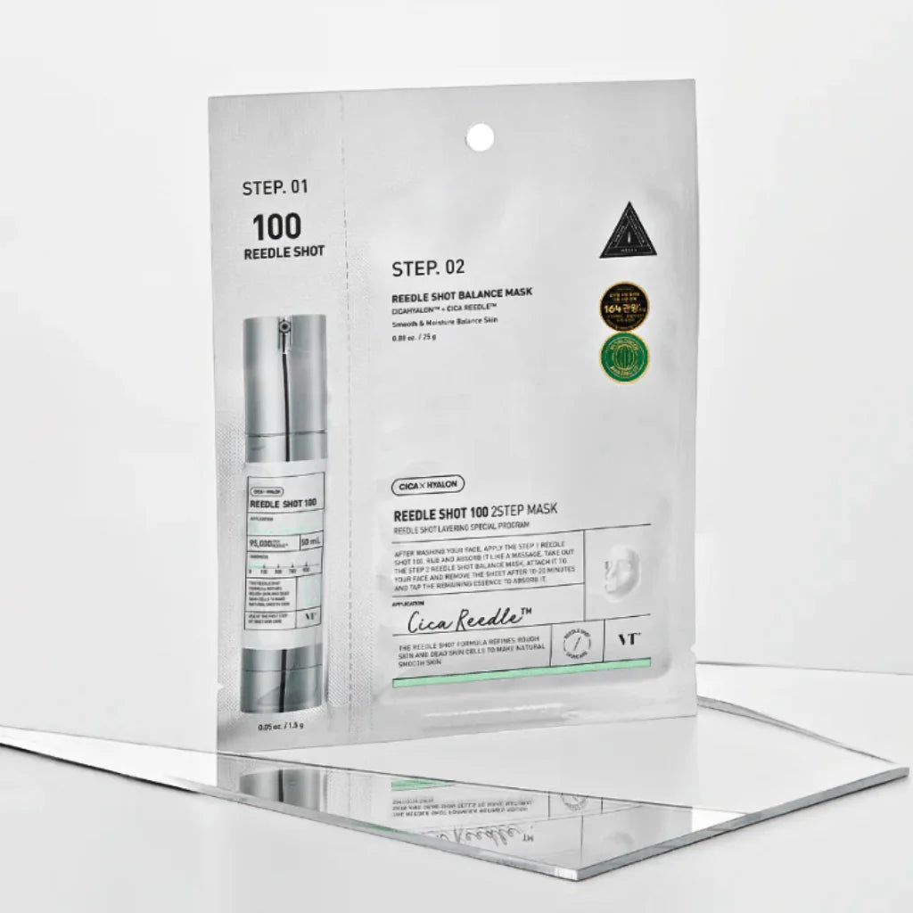 VT Reedle Shot mask for large pores, uneven texture, and scarring – Intensive skin-remodeling treatment to improve permeability from Atelier De Glow UAE.