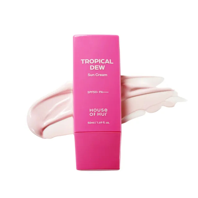 House of Hur Tropical Dew Sun Cream SPF 50+ PA++++ – 50ml hydrating chemical sunscreen with Coconut Extract available at Atelier De Glow UAE.