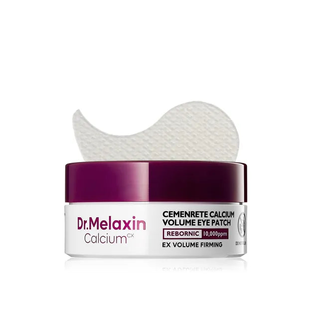 Dr.Melaxin Cemenrete Calcium Volume Eye Patch jar – Patented Cemenrete™ technology and 10,000ppm Calcium infused Korean eye care at Atelier De Glow UAE.