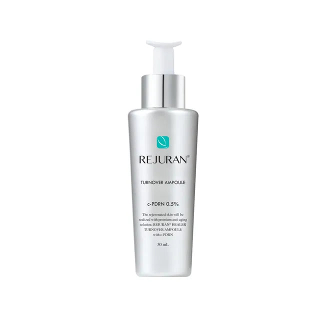 REJURAN Turnover Ampoule – 30ml intensive repair treatment featuring patented c-PDRN DNA technology available at Atelier De Glow UAE.