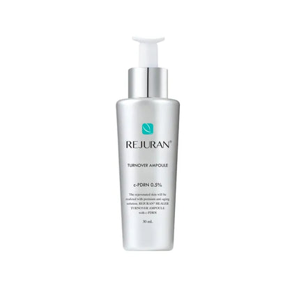 REJURAN Turnover Ampoule – 30ml intensive repair treatment featuring patented c-PDRN DNA technology available at Atelier De Glow UAE.