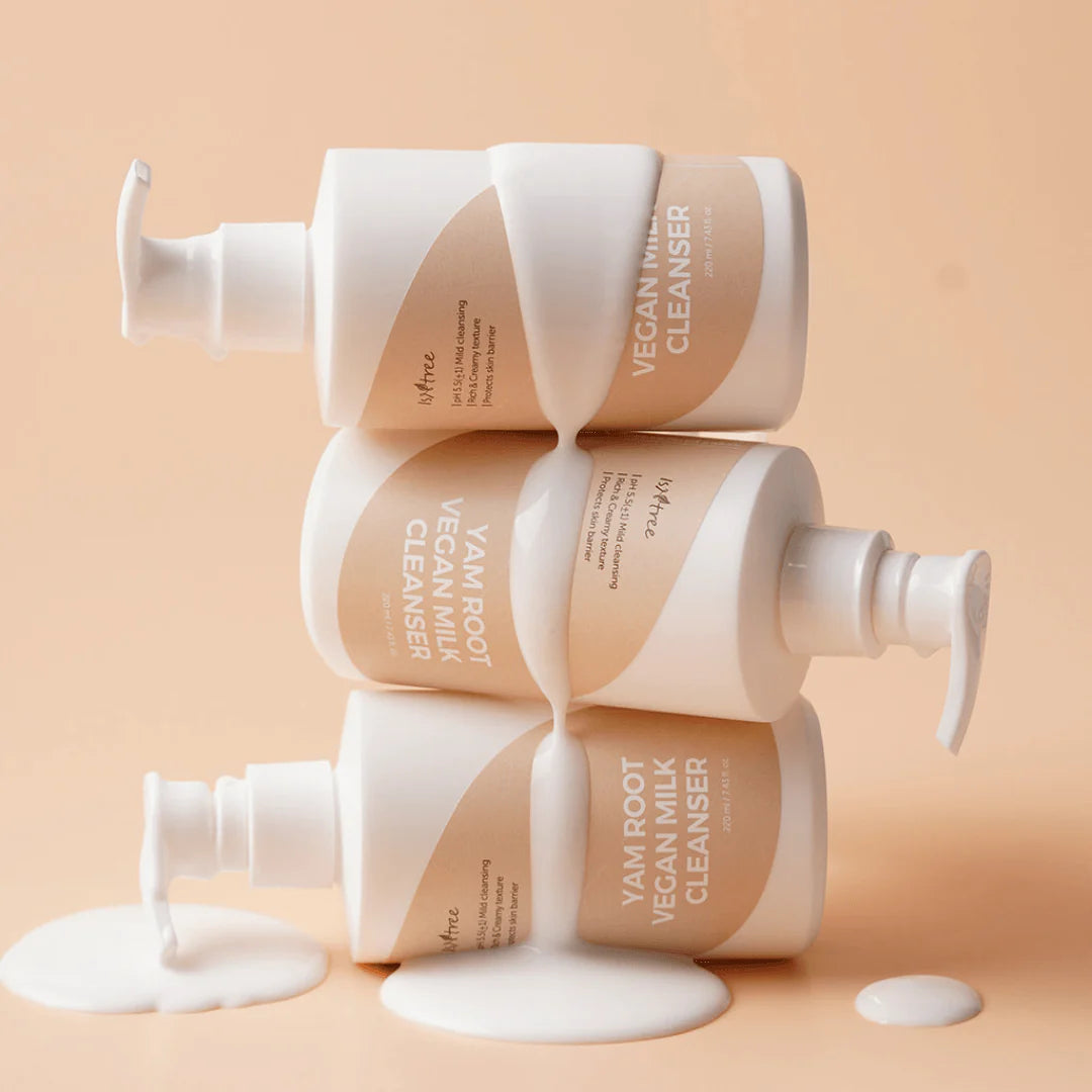 Cruelty-free Isntree Yam Root Milk Cleanser – Fragrance-free, plant-based Korean skincare for a soft and supple finish, shop at Atelier De Glow UAE.