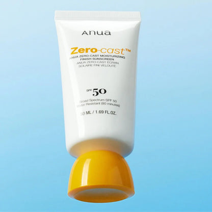Anua Zero-Cast Moisturizing Sunscreen – Professional-grade Korean skincare for invisible UV defense and deep skin hydration, shop at Atelier De Glow UAE.