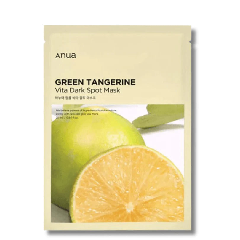 Anua Green Tangerine Vita Dark Spot Mask for radiant skin. Korean Sheet Mask at Atelier De Glow