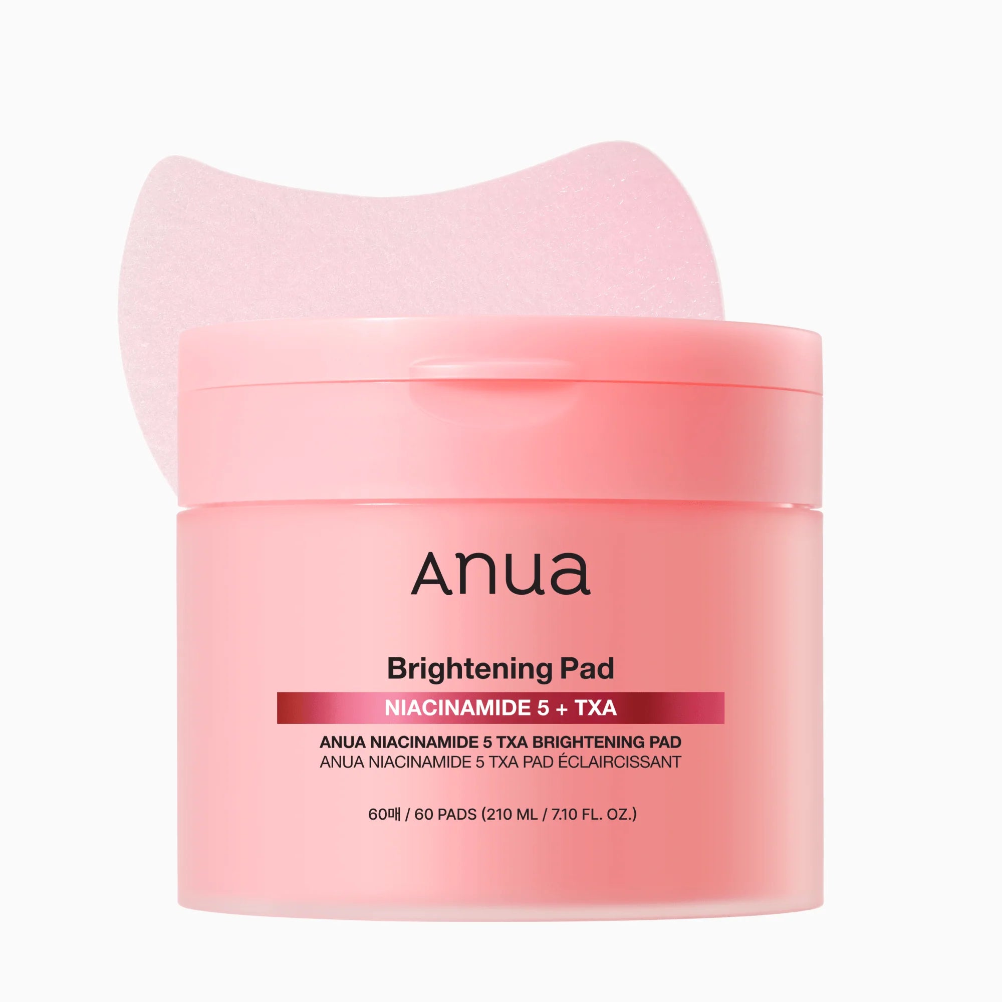 Embossed cotton side of Anua Niacinamide + TXA Pad – High-adhesion Korean toner pads for "Glass Skin" clarity and gentle peeling at Atelier De Glow UAE.