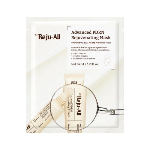 Dr. Reju-All Advanced PDRN Rejuvenating Mask – 4EA professional Korean sheet masks with Salmon DNA for cellular repair available at Atelier De Glow UAE.