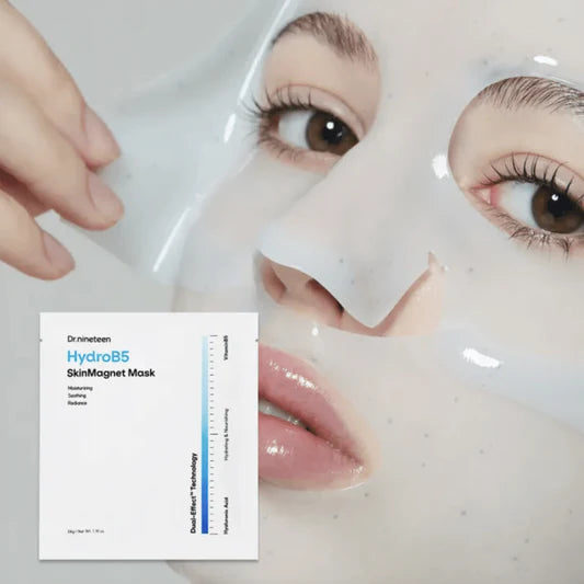 SkinMagnet high-adhesion technology of Dr.nineteen HydroB5 Mask – Targeted Korean sheet mask for maximum hydration absorption at Atelier De Glow UAE.