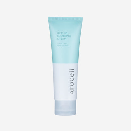 Arocell Hyal B5 Soothing Cream – 80ml clinical barrier-repair moisturizer powered by Vitamin B5 Panthenol and Multi-Weight Hyaluronic Acid available at Atelier De Glow UAE.