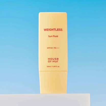 House of Hur Sun Fluid – Professional-grade "Breathable Guard" for achieving a fresh, protected, and high-definition "Glass Skin" base, shop at Atelier De Glow UAE.