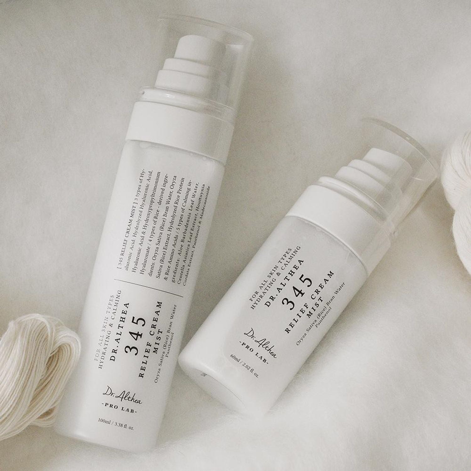 Cream-in-mist technology of Dr. Althea 345 Relief – Ultra-fine Korean hydrating spray for barrier support and brightening at Atelier De Glow UAE.