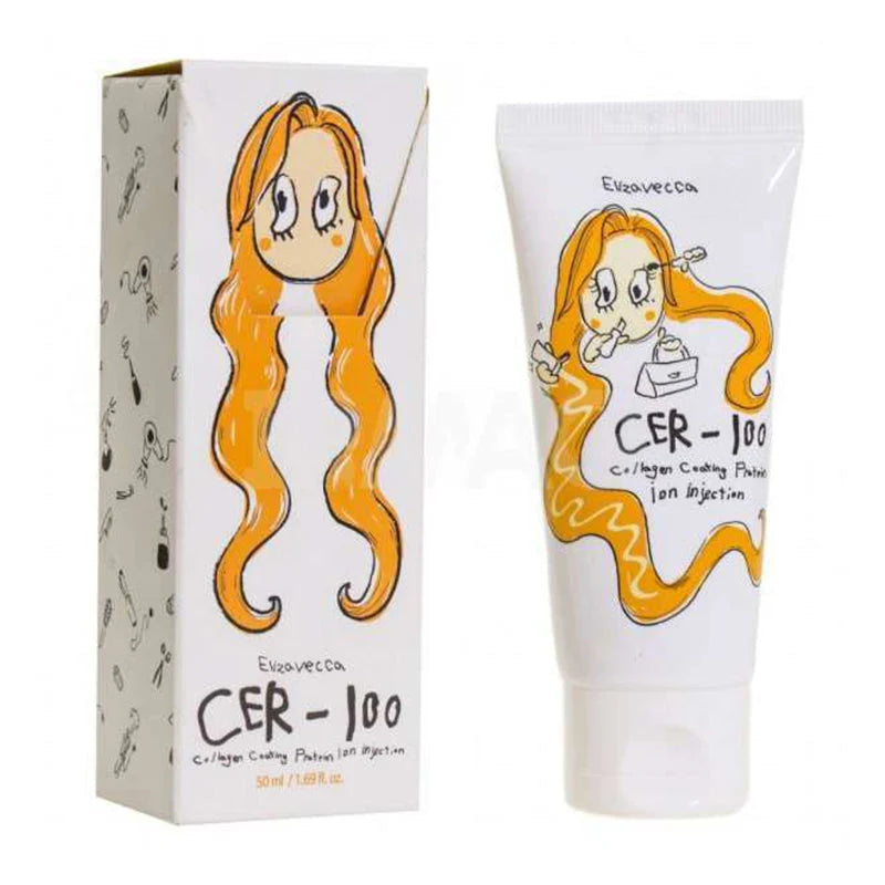 Elizavecca treatment for bleached, heat-damaged, and frizzy hair – Intensive protein "ion injection" hair mask from Atelier De Glow UAE.