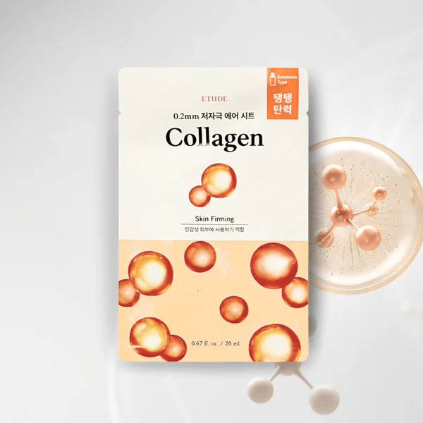 ETUDE collagen mask for sagging skin, fine lines, and loss of elasticity – Lightweight daily firming treatment from Atelier De Glow UAE.
