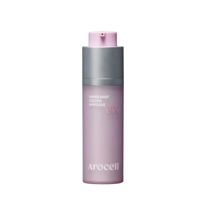 Arocell Super Shot Coltra Ampoule 3X – 30ml clinical anti-aging serum with Poly-L-Lactic Acid PLLA, Low-Molecular Collagen, and Peptides available at Atelier De Glow UAE.