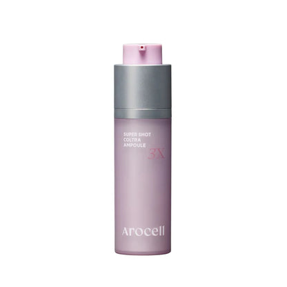 Arocell Super Shot Coltra Ampoule 3X – 30ml clinical anti-aging serum with Poly-L-Lactic Acid PLLA, Low-Molecular Collagen, and Peptides available at Atelier De Glow UAE.